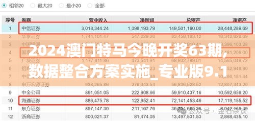 2024澳门特马今晚开奖63期,数据整合方案实施_专业版9.146