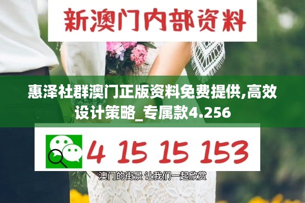 惠泽社群澳门正版资料免费提供,高效设计策略_专属款4.256