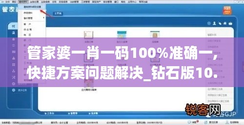 管家婆一肖一码100%准确一,快捷方案问题解决_钻石版10.229