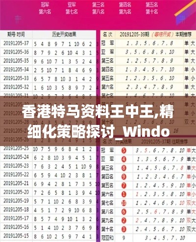 香港特马资料王中王,精细化策略探讨_Windows6.947