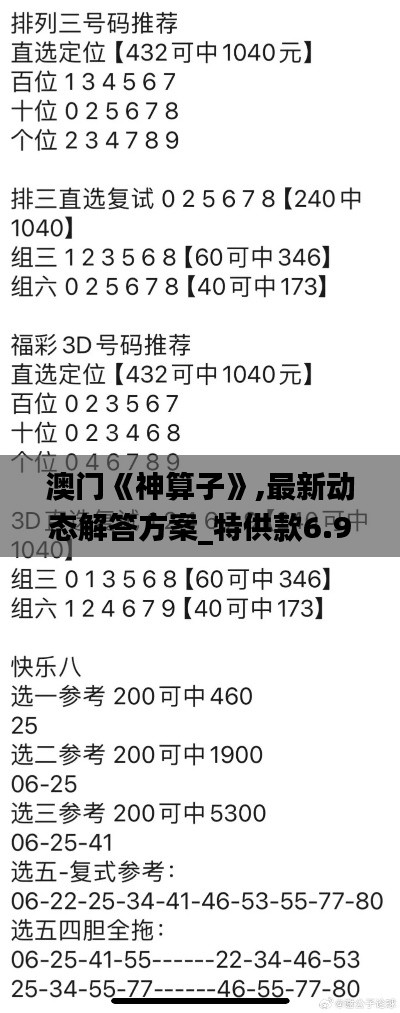 澳门《神算子》,最新动态解答方案_特供款6.937