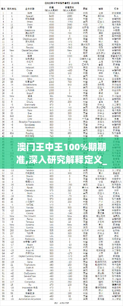 澳门王中王100%期期准,深入研究解释定义_专家版6.312