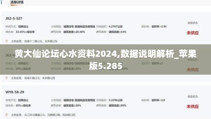 黄大仙论坛心水资料2024,数据说明解析_苹果版5.285