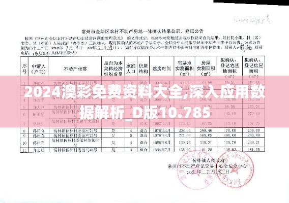 2024澳彩免费资料大全,深入应用数据解析_D版10.785