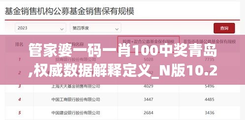 管家婆一码一肖100中奖青岛,权威数据解释定义_N版10.297