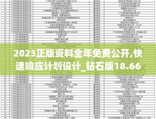 2023正版资料全年免费公开,快速响应计划设计_钻石版18.666