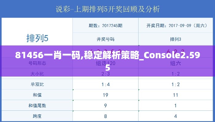 81456一肖一码,稳定解析策略_Console2.595