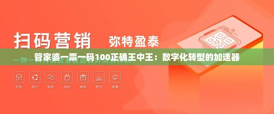 管家婆一票一码100正确王中王：数字化转型的加速器