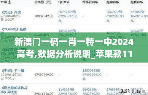 新澳门一码一肖一特一中2024高考,数据分析说明_苹果款11.462