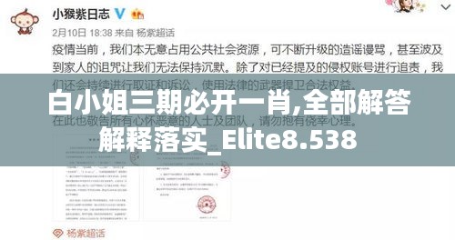 白小姐三期必开一肖,全部解答解释落实_Elite8.538