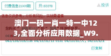 澳门一码一肖一特一中123,全面分析应用数据_W9.222