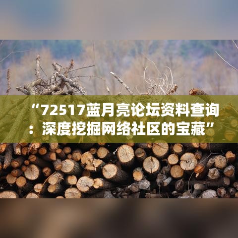 “72517蓝月亮论坛资料查询：深度挖掘网络社区的宝藏”