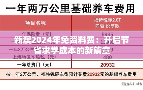 新澳2024年免资料费：开启节省求学成本的新篇章