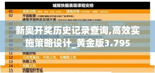 新奥开奖历史记录查询,高效实施策略设计_黄金版3.795