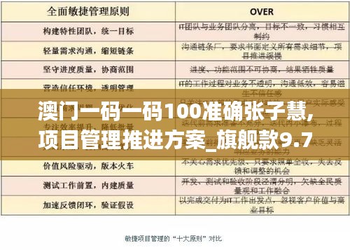 澳门一码一码100准确张子慧,项目管理推进方案_旗舰款9.779