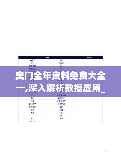 奥门全年资料免费大全一,深入解析数据应用_Advance10.439