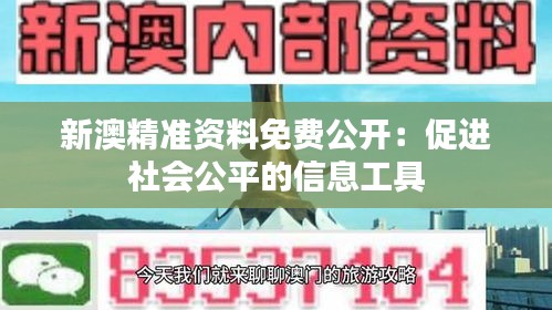 新澳精准资料免费公开：促进社会公平的信息工具