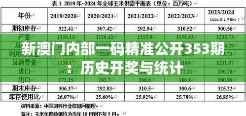 新澳门内部一码精准公开353期：历史开奖与统计